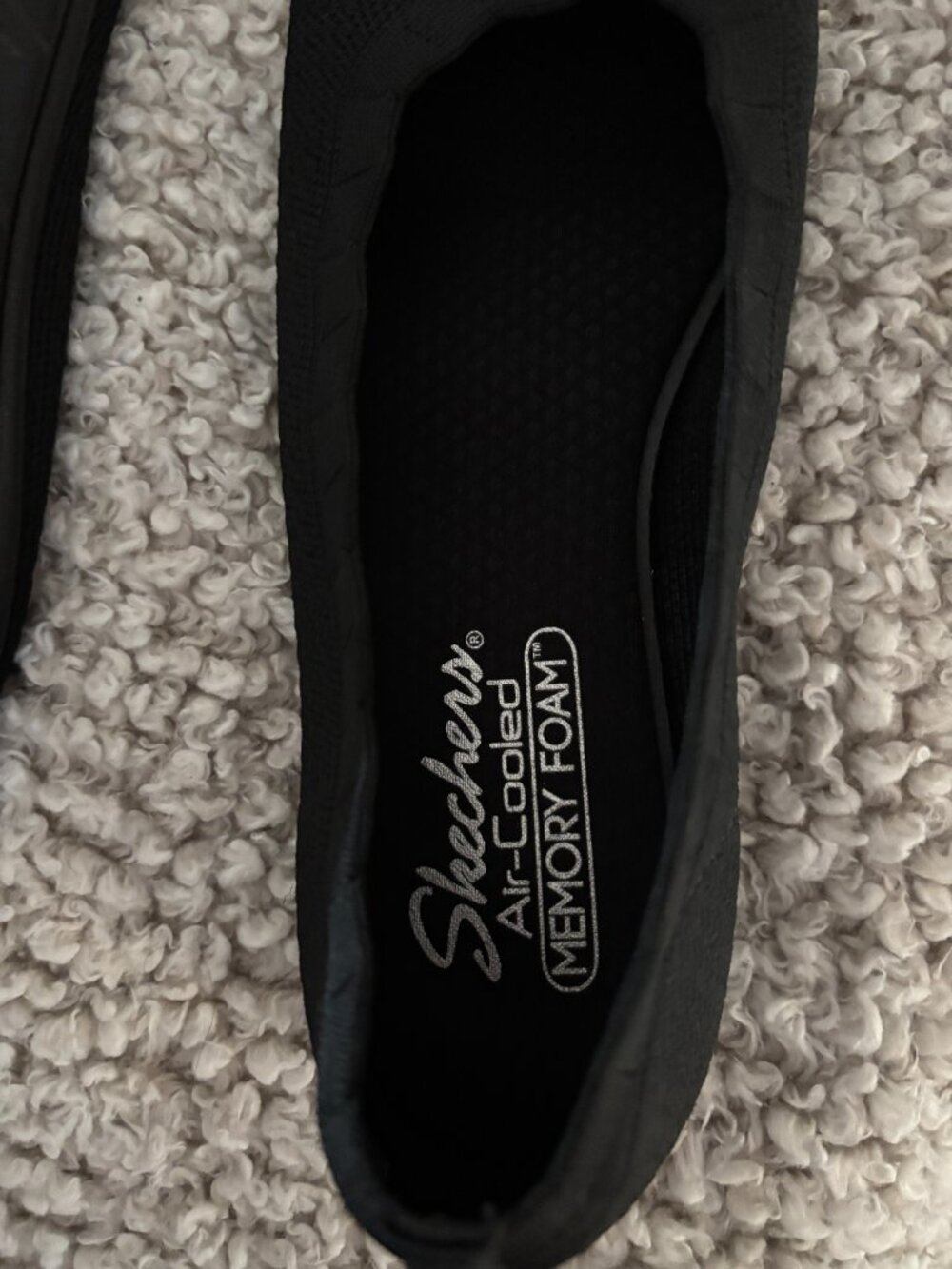 Skechers Black Knit Ballet Flats Air-Cooled Memory Foam  Women's Size 9 - Picture 3 of 5